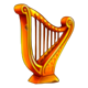 3 ribbon pots harp symbol icon