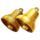 3 royal coins hold and win bells symbol icon