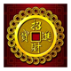 88 fortunes circle gold symbol icon