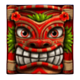 8 balls of fire blazing bounty red tiki mask symbol icon