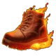 attack huge mushroom flaming boot symbol icon