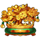 auspicious fortune god 3 gold flowers symbol icon