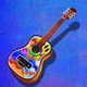 back to the 60s guitar symbol icon