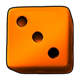 big bass dice 3 orange symbol icon