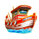 big game fishing golden catch boat symbol icon
