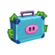bigger piggy bank money case symbol icon