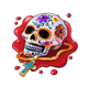 bloody pesos sugar skull symbol icon