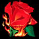 burning desire rose symbol icon