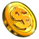 burning flower gold coin symbol icon