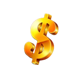 bursting crowns 5 dollar symbol icon