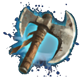 cash truck begins axe symbol icon