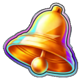 cash volt supercharged gold bell symbol icon