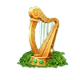 celtic bash lucky clover hold and spin harp symbol icon