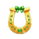 celtic bash lucky clover hold and spin horseshoe symbol icon