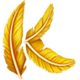 chicken burst extra gold feather k symbol icon