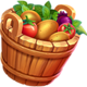 chicken burst extra vegetable bucket symbol icon