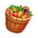 chicken burst veggies bucket symbol icon