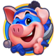 coin spinner pig 2 symbol icon