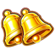 coin storm gold bells symbol icon