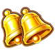 coin storm xmas gold bells symbol icon