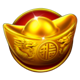 coins of dragon hold and win gold ingot symbol icon