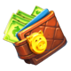 coins of oinks money wallet symbol icon