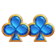 crown strike hold and win blue club gems symbol icon