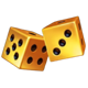crown strike hold and win gold dice symbol icon