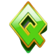 dionysus party green q symbol icon