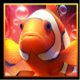 divers paradise clownfish symbol icon