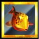 divers paradise golden fish symbol icon
