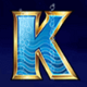 dolphin gold k letter symbol icon