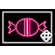 dopamine rush dice neon candy symbol icon