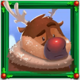 fat santa reindeer symbol icon