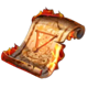 fire master hold and win burning scroll symbol icon