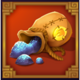 fire tale blue powder bag symbol icon
