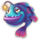 fishermans bounty blue angler fish symbol icon
