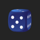 flashing dice blue dice symbol icon