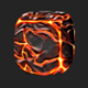 flashing dice fire dice symbol icon