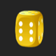 flashing dice yellow dice symbol icon