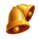 fortune crown gold gift bell symbol icon
