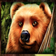 golden acorn bear symbol icon
