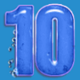 great blue 10 symbol icon