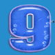 great blue 9 symbol icon