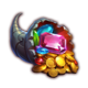 hades realm of fortune horn symbol icon