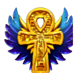 horus treasure wild gold winged ankh symbol icon