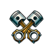 hot rod hog crossed pistons symbol icon