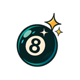 hot rod hog sparkle 8 ball symbol icon