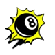 hot ross 8 ball symbol icon