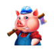 huff n puff money mansion wood pig symbol icon
